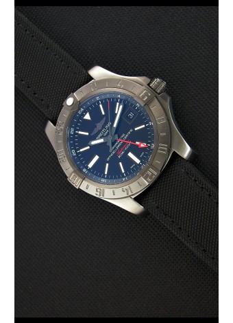 Breitling Avenger II BlackSteel GMT Reloj Réplica Suizo Correa de Nylon Reloj Réplica a Espejo 1:1