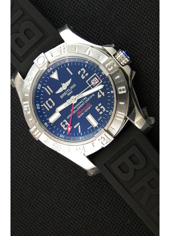 Breitling Avenger II GMT Reloj Réplica Suizo con Dial Negro Réplica a Espejo 1:1 Version