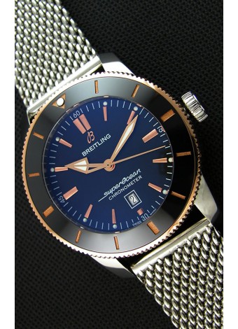Breitling SuperOcean Heritage II B20 44MM Reloj Réplica a espejo 1:1 Dial Negro con Bisel en Dos Tonos