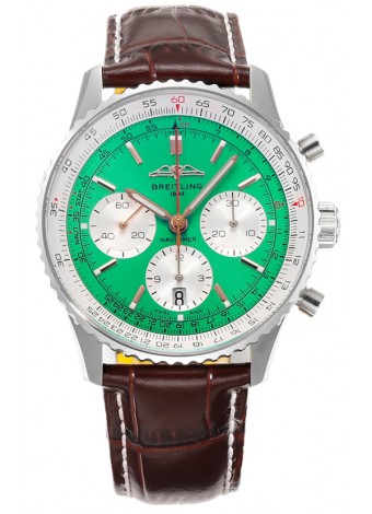 Breitling Navitimer B01 Chronograph 43 Dial Verde - Caja Acero 904L Réplica Suiza Espejo 1:1