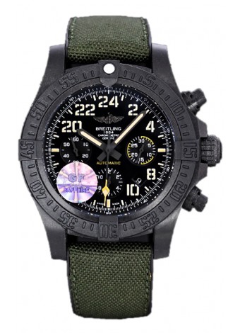 Breitling Avenger Hurricane Chronograph Dial Negro Khaki Nylon - Revestimiento DLC Reloj Réplica Suiza