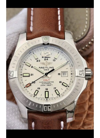 Breitling Cronómetro COLT 41 Dial Blanco Reloj Réplica Suizo Automático