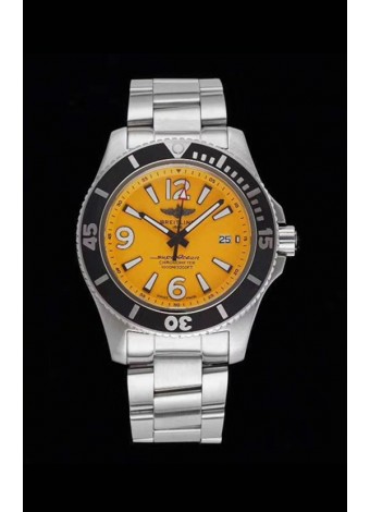 Breitling Superocean Automatic 44 Steel - Yellow Dial 1:1 Mirror Replica