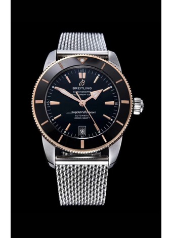 Breitling SuperOcean Heritage II 44MM Black Dial Two Tone 904L Steel 1:1 Mirror Replica
