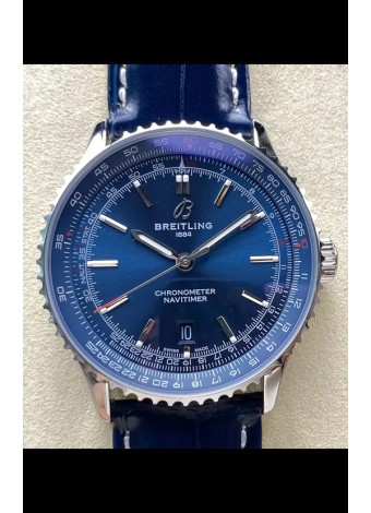Breitling Navitimer 1 Automatic Reloj Réplica Suizo en Dial Azul - Correa de Piel