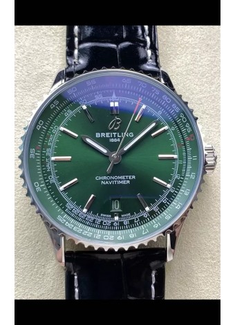 Breitling Navitimer 1 Automatic Reloj Réplica Suizo en Dial Verde - Correa de Piel
