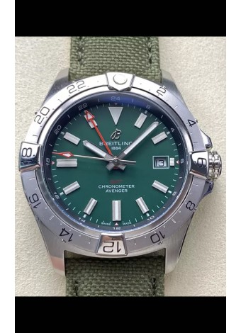 Breitling Avenger GMT Automatic 44 Reloj Réplica Suizo Super Clone 1:1  - Dial Verde 