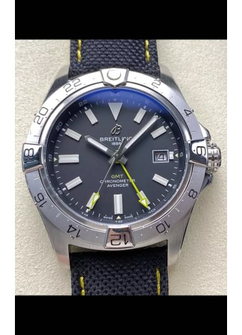 Breitling Avenger GMT Automatic 44 Reloj Réplica Suizo Super Clone 1:1 - Dial Negro 