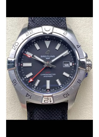 Breitling Avenger GMT Automatic 44 Reloj Réplica Suizo Super Clone 1:1  - Dial Negro 