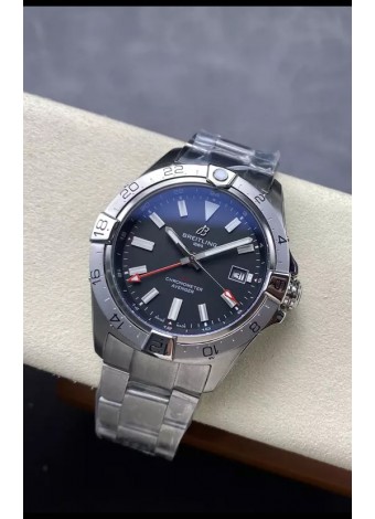 Breitling Avenger GMT Automatic 44 Reloj Réplica Suizo Super Clone 1:1  - Dial Negro 