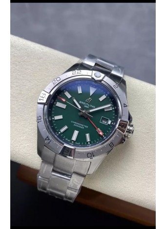 Breitling Avenger GMT Automatic 44 Reloj Réplica Suizo Super Clone 1:1  - Dial Verde 