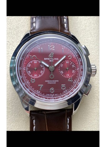 Breitling Premier B01 Chronograph 42 Edition Caja Acero Dial Granate - Reloj Réplica Espejo 1:1