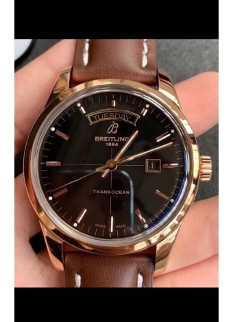 Breitling Transocean Dia y Noche Reloj Réplica Suizo en Dial Negro Edición Espejo 1:1