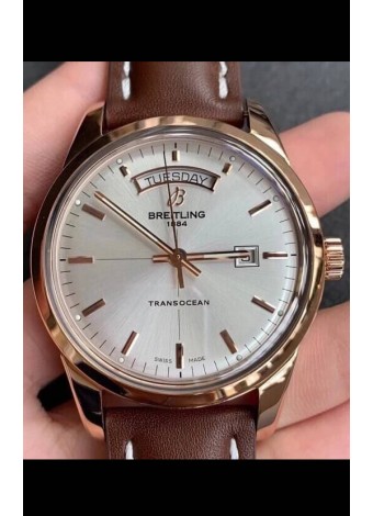 Breitling Transocean Dia y Noche Reloj Réplica Suizo en Dial Blanco Edición Espejo 1:1