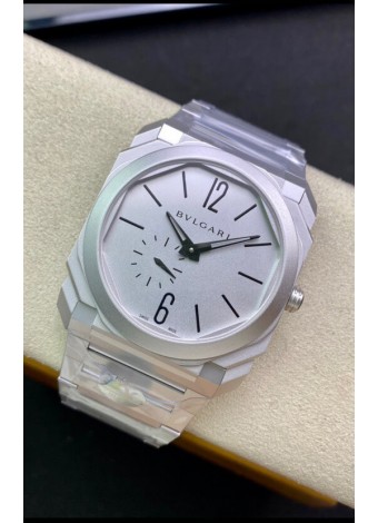 Bvlgari Octo Finissmo Edición Réplica a Espejo 1:1 Caja de Acero Inoxidable 904L Dial Blanco
