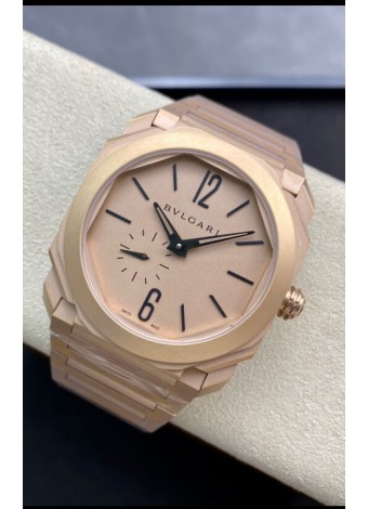 Bvlgari Octo Finissmo Edición Réplica a Espejo 1:1 Caja de Oro Rosado Arenada