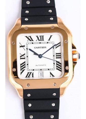 Santos De Cartier Caja Oro Rosado Reloj Réplica Suizo a Espejo 1:1 40MM