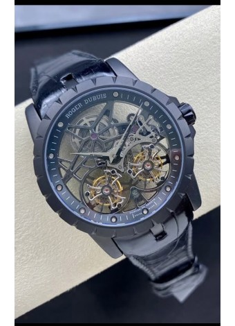 Roger Dubuis Excalibur Doble Tourbillon Reloj Réplica Suizo a Espejo 1:1 Revestimiento DLC