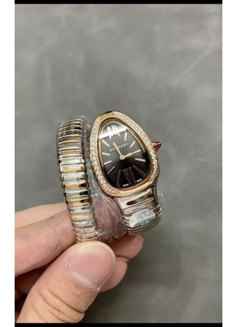 Bvlgari Edición Serpenti Reloj Caja Dos Tonos Bisel Diamantes en Calidad Espejo 1:1