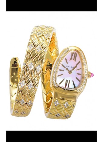 Bvlgari Edición Serpenti Edition Reloj Caja Oro Amarillo Dial MOP en Calidad Espejo 1:1