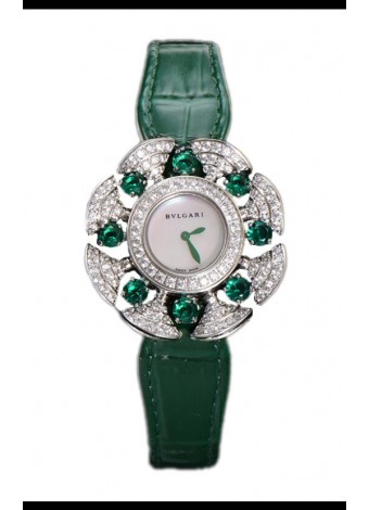 Bvlgari Divas's Edición Dream Reloj en Caja de Acero - Bisel pavimentado Diamantes Réplica Suiza