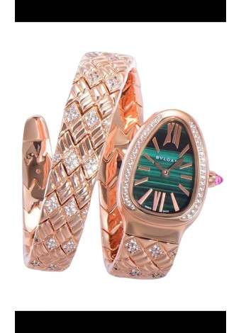 Bvlgari Edición Serpenti Edition Reloj Caja Oro Rosado Dial Verde en Calidad Espejo 1:1