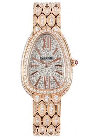 Bvlgari Serpenti Seduttori Edition Reloj con Diamantes Pavimentados en Caja de Oro Amarillo - Réplica Espejo 1:1