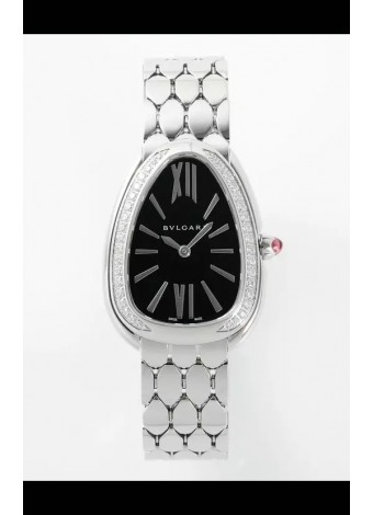 Bvlgari Serpenti Seduttori Edition en Caja Acero Reloj Super Clone Dial Negro