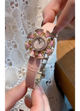 Reloj Bvlgari Edición Divas's Dream en Caja Oro Rosado - Bisel Pavimentado en Diamantes Réplica Suiza