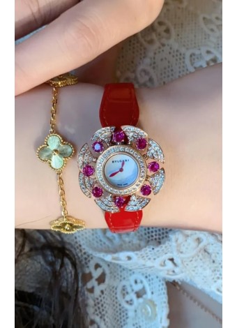Reloj Bvlgari Edición Divas's Dream en Caja Oro Rosado - Bisel Pavimentado en Diamantes Réplica Suiza