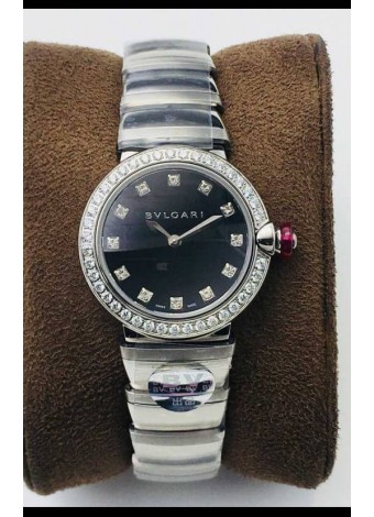 Bvlgari LVCEA Edition Reloj en Acero Inoxidable Dial Negro - Réplica a Espejo 1:1