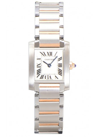 Cartier Tank Francaise Oro Rosado Dos Tonos Reloj Réplica Cuarzo Suizo 25.70MM