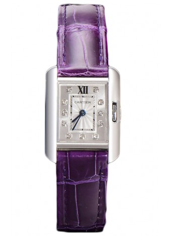Cartier Tank Anglaise Reloj Acero Inoxidable Correa en Morado  Reloj Cuarzo Suizo 30MM