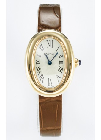 Cartier Baignoire Oro Amarillo Reloj Réplica Suizo Super Clone 1:1 Correa Marrón