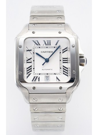 Cartier Santos De Cartier Acero 904L Dial Blanco Super Clone Reloj Réplica 40MM