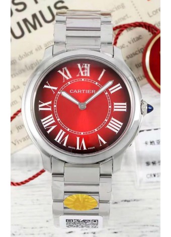 Cartier Ronde Must 36MM Cuarzo Suizo Dial Rojo Reloj Réplica Suizo Espejo 1:1 