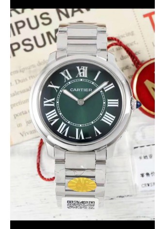Cartier Ronde Must 36MM Cuarzo Suizo Dial Verde Reloj Réplica Suizo Espejo 1:1  