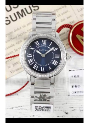Cartier Ronde Must 29MM Cuarzo Suizo Dial Azul Reloj Réplica Suizo Espejo 1:1 