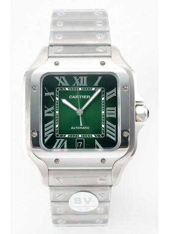 Cartier Santos De Cartier Acero 904L Dial Verde Super Clone Reloj Réplica 40MM