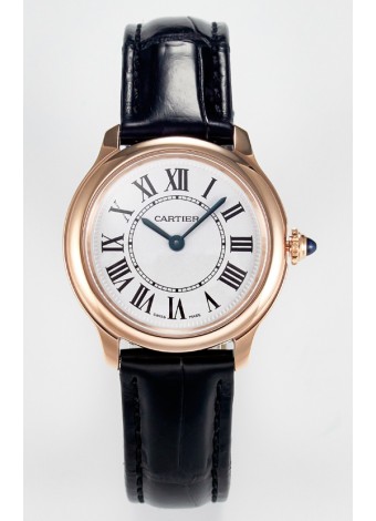 Ronde Louis Cartier Super Clone 29MM Reloj Oro Rosado en Movimiento de Cuarzo Suizo