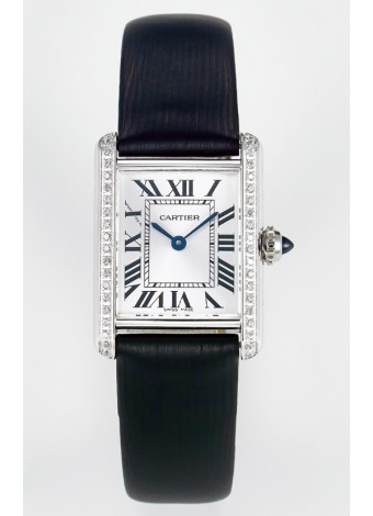 Tank Must Cartier Super Clone Edition 29MM Reloj en Caja Acero Dial Blanco 