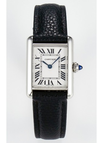 Tank Must Cartier Super Clone Edition 29MM Reloj en Caja Acero Dial Blanco 
