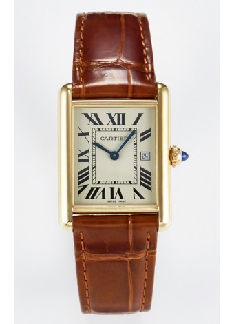 Tank Must Cartier Super Clone Edition 33.7 Reloj en Caja Oro Amarillo