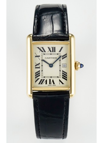 Tank Must Cartier Super Clone Edition 33.7 Reloj en Caja Oro Amarillo