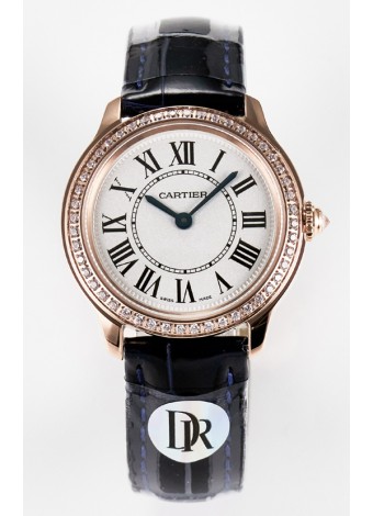 Ronde Louis Cartier Super Clone 29MM Reloj Oro Rosado en Movimiento de Cuarzo Suizo
