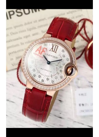 Ballon De Cartier Reloj Suizo Automático Calidad Espejo 1:1 33MM chapado en Oro Rosado
