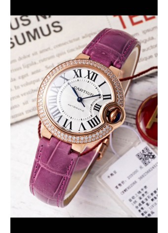 Ballon De Cartier Reloj Suizo Automático Calidad Espejo 1:1 33MM chapado en Oro Rosado
