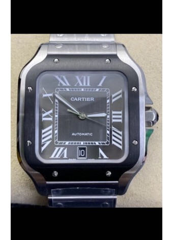 Cartier "Santos De Cartier" Dial Acero 904L Gris Réplica a Espejo 1:1 - 40MM Reloj Acero Inoxidable
