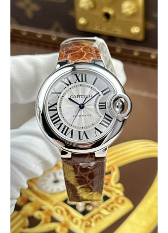 Ballon De Cartier Suizo Automático Calidad Espejo 1:1 33MM en Dial Blanco 
