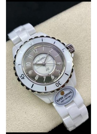 Chanel J12 Ladies Caja Cerámica Blanca Dial 2 Tonos Reloj Réplica Espejo 1:1